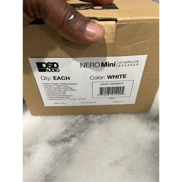 OSD Audio NERO Mini Satellite Speaker White HT Surround Sound New in Box - Picture 5 of 6